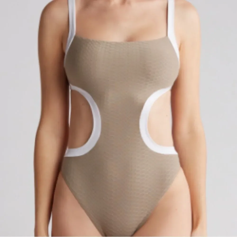 Colorblock one piece swimsuit